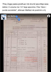 Malltezi publikon dokumentin  Prec Zogaj paska prodhuar me shum